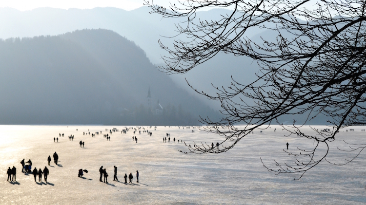 lac de bled patinage slovénie en plein air